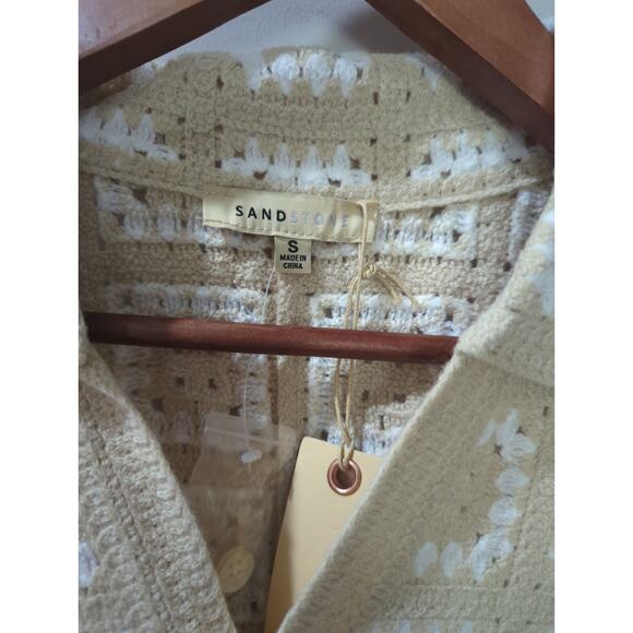 Sandstone Men's Crochet Button Down Shirt NWT - Picture 3 of 4